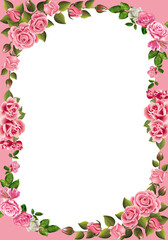 pink frame with roses