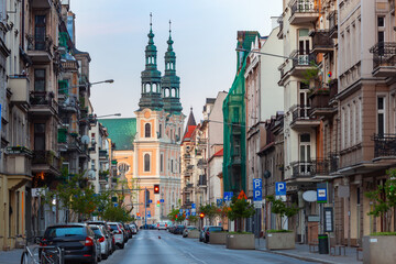 Obraz premium Poznan. Church of St. Francis at dawn.