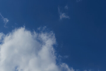 Blue sky and white clouds.