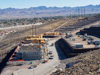 High angle view of the Construction site from Henderson View Pass