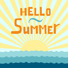 summer background with sun and sea