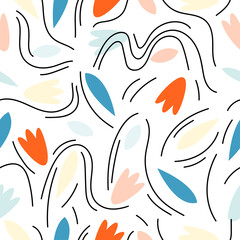 Naklejka premium Seamless vector pattern with colorful shapes 