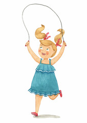 Girl jumping rope