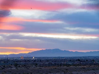 Papier Peint photo Lavable Las Vegas Sunset view of the strip and cityscape