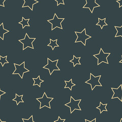 Stars on a dark background. Seamless pattern.