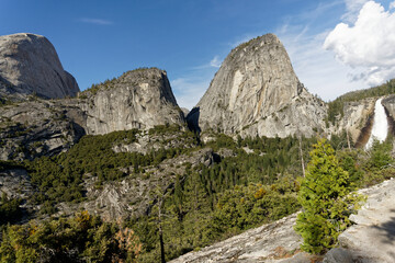 Waterfall view point at Yosemite National Park, CA, USA