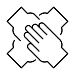 Monochrome support hand together icon vector illustration team building and corporate community