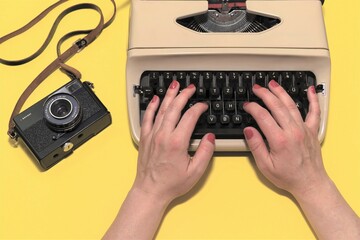 Retro Schreibmaschine und Kamera 