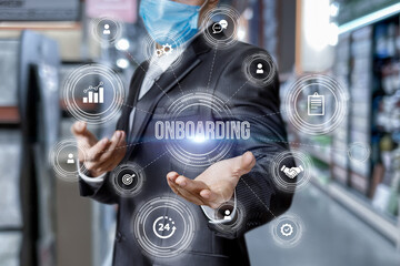 Onboarding process business concept.