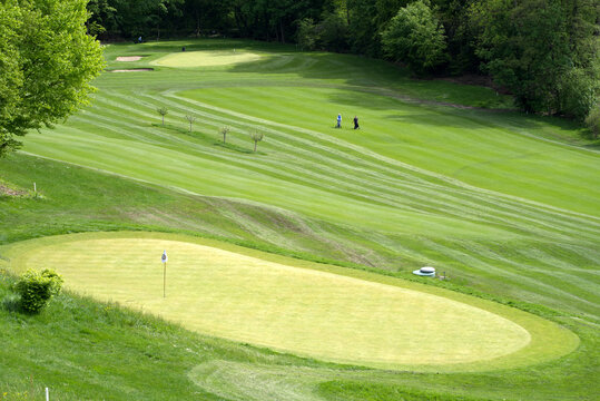 9 hole golf course at City of Zurich at Springtime. Photo taken May 18th, 2021, Zurich, Switzerland.