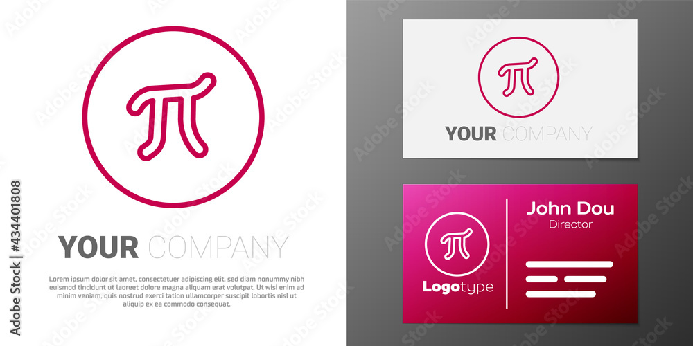 Aufkleber logotype line pi symbol icon isolated on white background. logo design template element. vector
