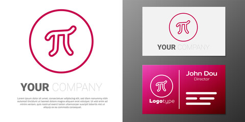 Naklejka premium Logotype line Pi symbol icon isolated on white background. Logo design template element. Vector