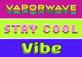 Neon Vaporwave Text Effects