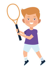 Obraz na płótnie Canvas boy playing tennis