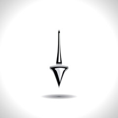 Monochrome isolated illustration arrow icon down. Jpeg
