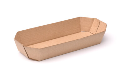 Empty disposable paper fast food tray