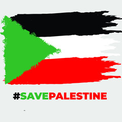 Save Palestine abstract creative design, flag, hashtag, freedom, independence, nation, vector