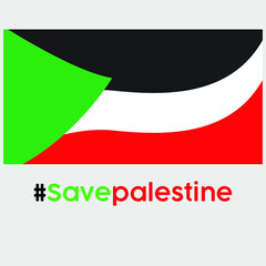 Save Palestine abstract creative design, flag, hashtag, freedom, independence, nation, vector