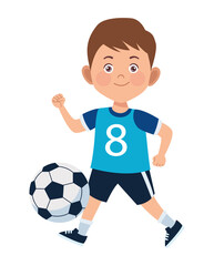 boy playing soccer
