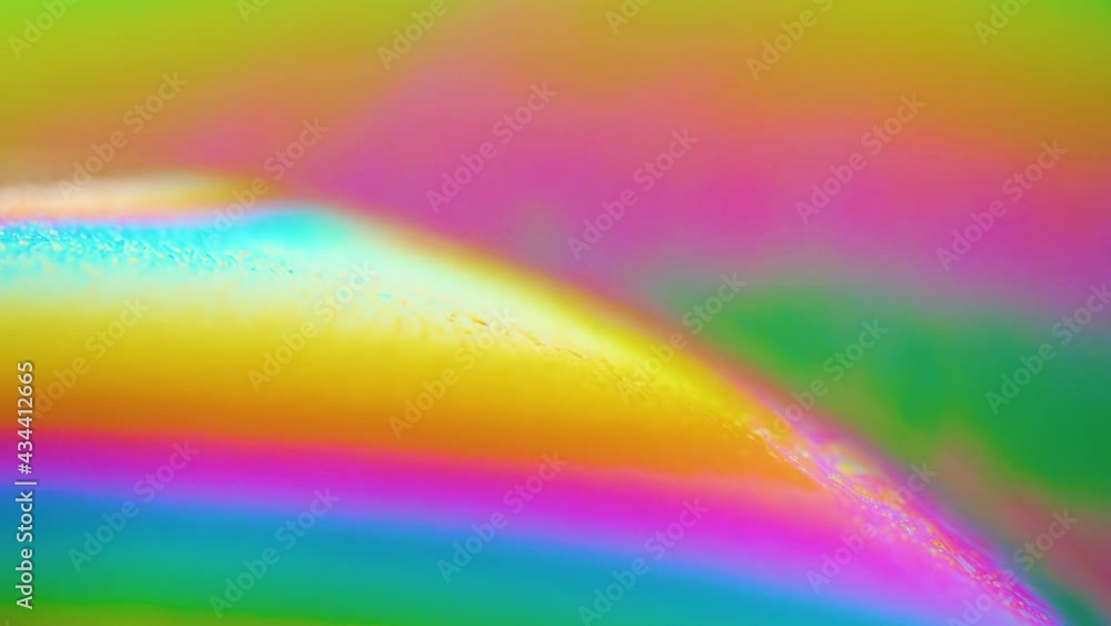 Poster multi-colored iris texture of a soap bubble in motion