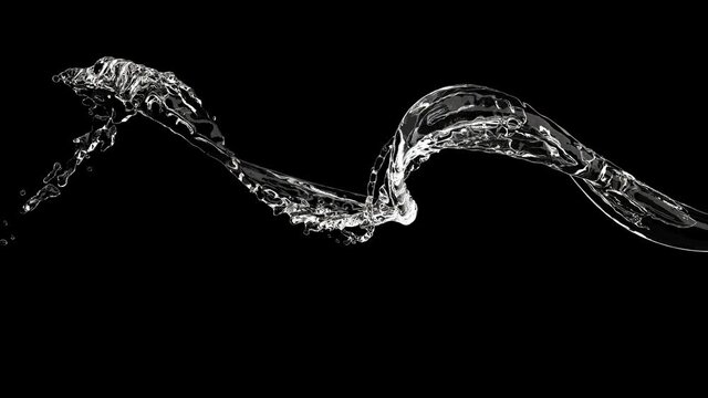 Abstract water jet stream 3d style Fresh nature super slow motion shot 1000fps 4k