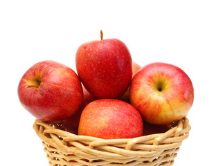 Fresh red apples isolated on white background 