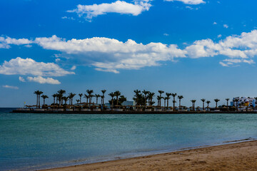 Panoramic view on a Red sea. Summer vacation