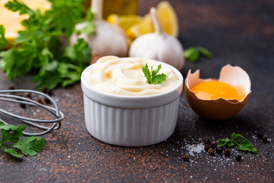 Homemade Mayonnaise Sauce With Ingredient