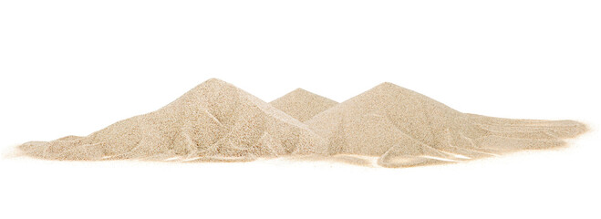 Obraz na płótnie Canvas Desert sand pile isolated on a white background. Sand dunes.