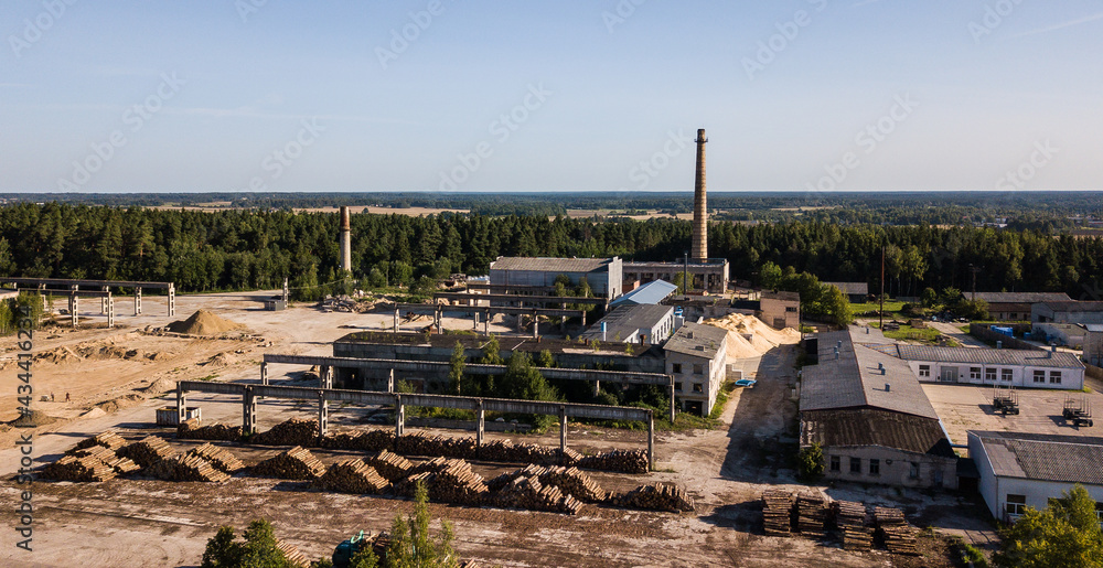 Wall mural Aerial view of Priedaine village, Kurmale, Latvia.