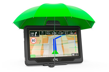 GPS receiver under umbrella, 3D rendering