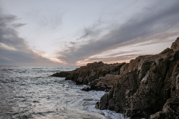 Ocean sea side landscape and clouds