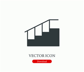 Fototapeta na wymiar Stairs vector icon. Editable stroke. Symbol in Line Art Style for Design, Presentation, Website or Apps Elements. Pixel vector graphics - Vector