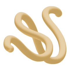 3D Fluid element with trendy gradient effects. Nostalgic for 90s vibe. Abstract liquid figure, gold blob, metallic symbol for golden branding design, night party invitation, music flyer, web banner.