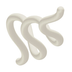 3D Fluid element with trendy gradient effects. Nostalgic for 90s vibe. Abstract liquid figure, light silver blob, white symbol for metallic branding design, night party invitation, music flyer.