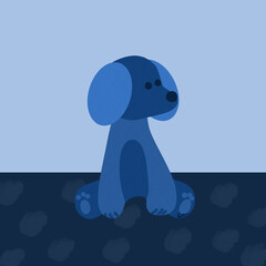 Blue puppy with full background- Gio Artworld