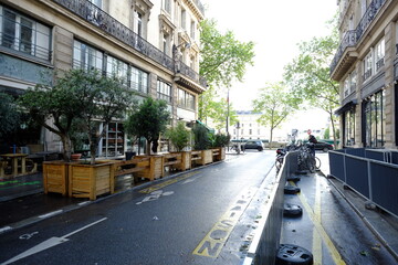 An empty terrace one day after the official reopening. The 18th May 2021, France.
