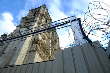 The cathedral of Notre Dame, the 18th April 2021, Paris France.
