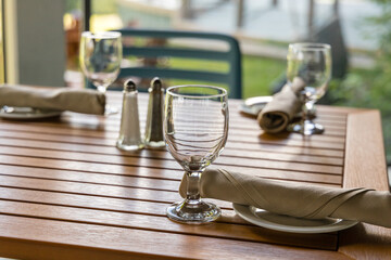 A causal dining table setting for lunch or dinner.