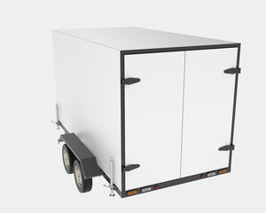 Cargo trailer isolated on background. 3d rendering - illustration
