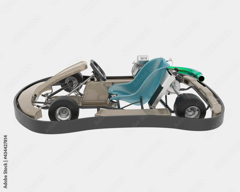 Poster kart isolated on background. 3d rendering - illustration