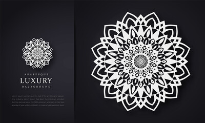 Vector vintage visiting card set. Floral mandala pattern and ornaments. Oriental design Layout. Islam, Arabic, Indian, ottoman motifs. Front page 