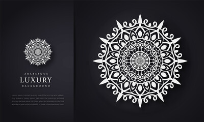 Vector vintage visiting card set. Floral mandala pattern and ornaments. Oriental design Layout. Islam, Arabic, Indian, ottoman motifs. Front page and back page.  floral mandala relaxation 