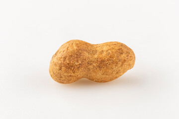 Dry peanut on the white background.