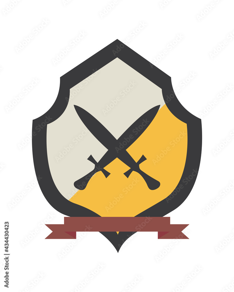 Canvas Prints shield with swords