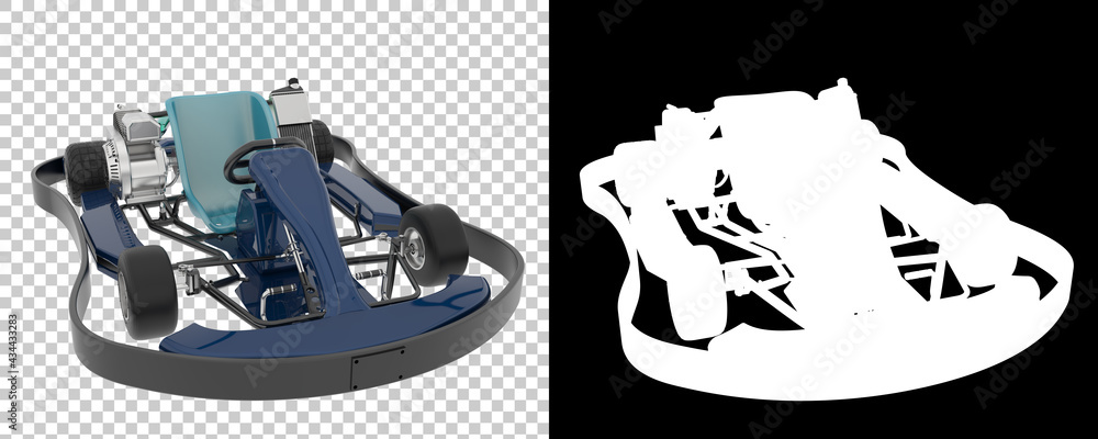 Poster kart isolated on background with mask. 3d rendering - illustration