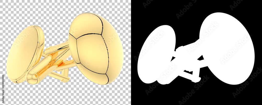 Poster cufflinks isolated on background with mask. 3d rendering - illustration