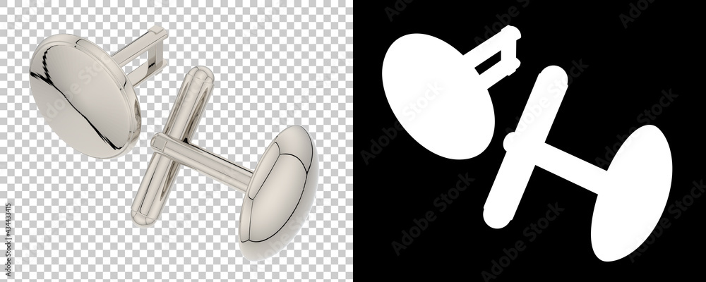 Poster cufflinks isolated on background with mask. 3d rendering - illustration