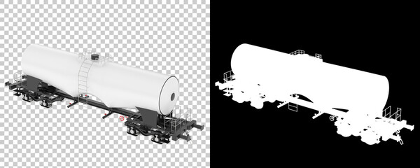 Fuel wagon isolated on background with mask. 3d rendering - illustration © Elena