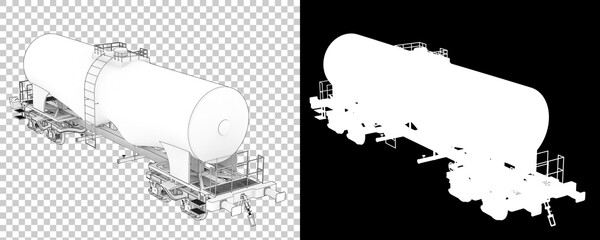 Fuel wagon isolated on background with mask. 3d rendering - illustration © Elena